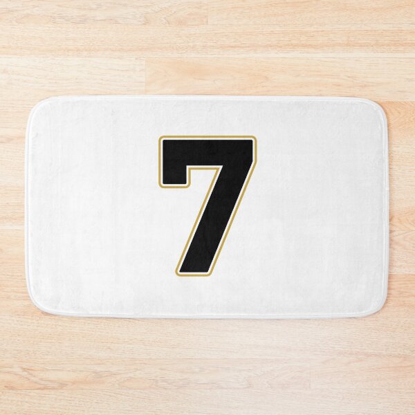 Item preview, Jersey Number 7 / Player Shirt Number Seven (Black with Gold Outline) designed and sold by STUDIO-72.