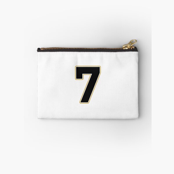 Item preview, Jersey Number 7 / Player Shirt Number Seven (Black with Gold Outline) designed and sold by STUDIO-72.