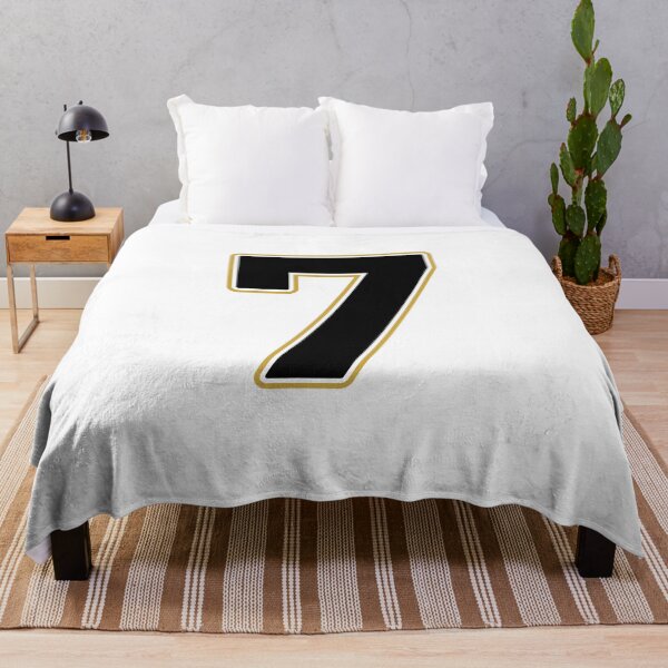 Item preview, Jersey Number 7 / Player Shirt Number Seven (Black with Gold Outline) designed and sold by STUDIO-72.