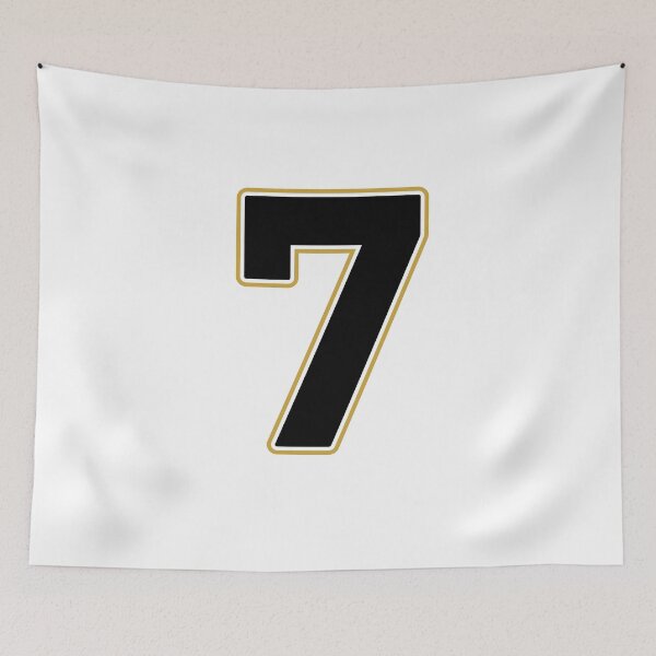 Item preview, Jersey Number 7 / Player Shirt Number Seven (Black with Gold Outline) designed and sold by STUDIO-72.