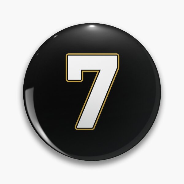 Item preview, Jersey Number 7 / Player Shirt Number Seven (White with Gold Outline) designed and sold by STUDIO-72.