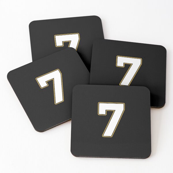 Item preview, Jersey Number 7 / Player Shirt Number Seven (White with Gold Outline) designed and sold by STUDIO-72.