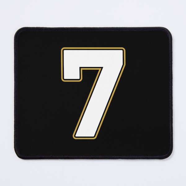 Item preview, Jersey Number 7 / Player Shirt Number Seven (White with Gold Outline) designed and sold by STUDIO-72.