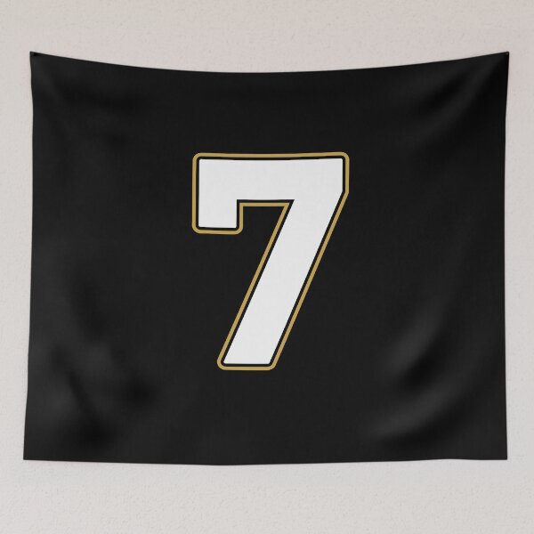 Item preview, Jersey Number 7 / Player Shirt Number Seven (White with Gold Outline) designed and sold by STUDIO-72.