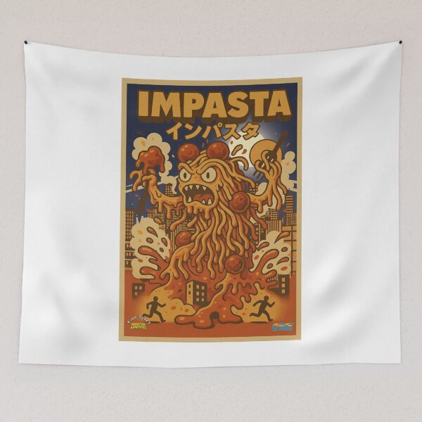 Item preview, Impasta: Spaghetti Monster Kaiju Attack! Nightime HANGER designed and sold by SlanTee.