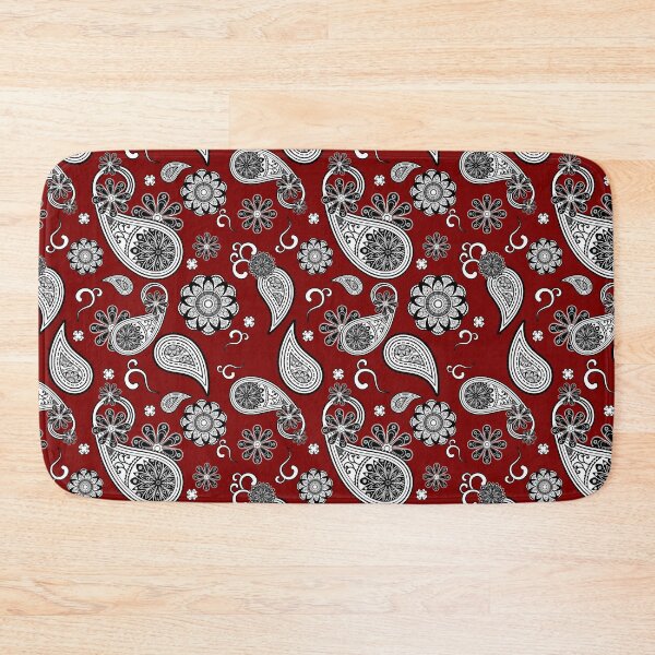Item preview, Red and White Paisley Seamless Pattern , An intricate and rich seamless vector pattern featuring traditional Kashmiri/Indian paisley motifs (buta) and detailed mandala-style floral elements (flowers) designed and sold by HeartNJoyStudio.