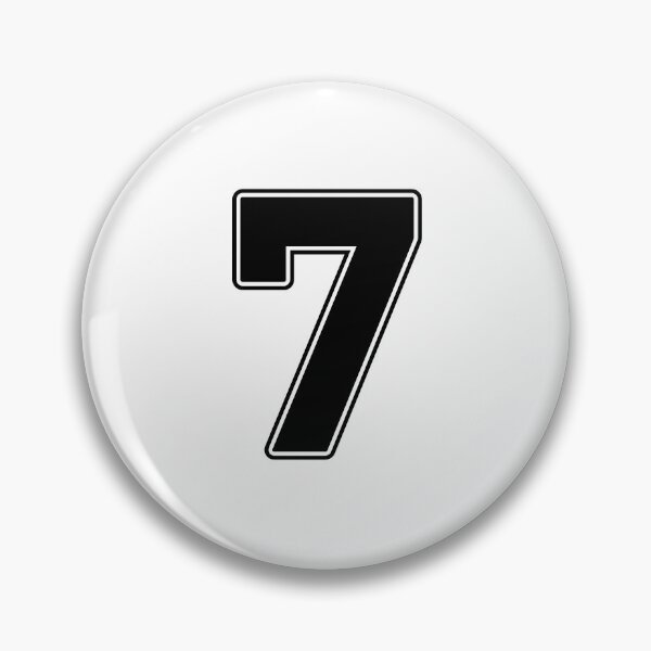 Item preview, Jersey Number 7 / Player Shirt Number Seven (Black with Black Outline) designed and sold by STUDIO-72.