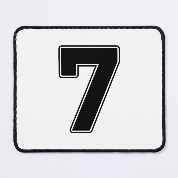 Item preview, Jersey Number 7 / Player Shirt Number Seven (Black with Black Outline) designed and sold by STUDIO-72.