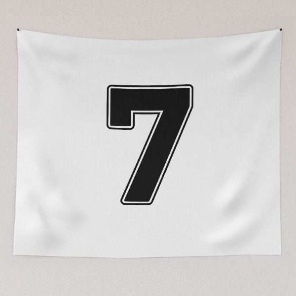 Item preview, Jersey Number 7 / Player Shirt Number Seven (Black with Black Outline) designed and sold by STUDIO-72.