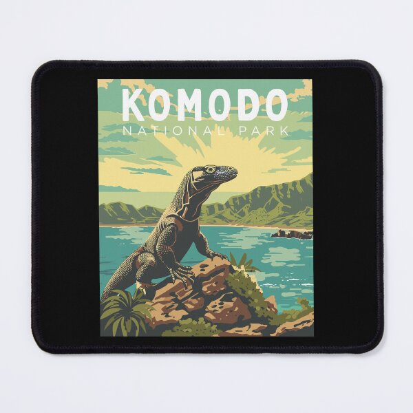 Item preview, Komodo National Park, Indonesia, Vintage Art Travel Landscape designed and sold by MaateoDesign.