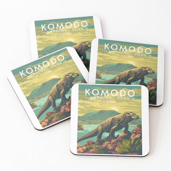 Item preview, Komodo National Park - Indonesia Vintage Art Travel Landscape designed and sold by MaateoDesign.