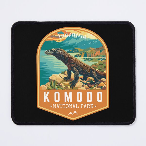 Item preview, Komodo National Park, Indonesia, Retro Travel Art Emblem designed and sold by MaateoDesign.