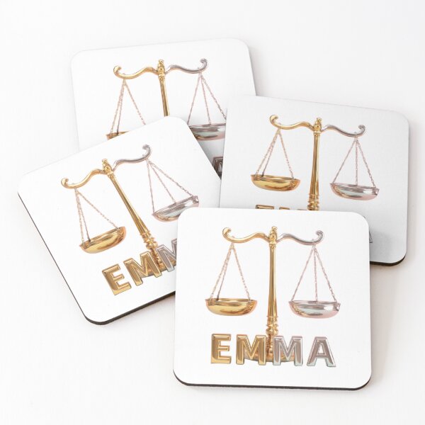 Item preview, Emma – 3D Golden Balance Scales Design designed and sold by AlexLineArt.