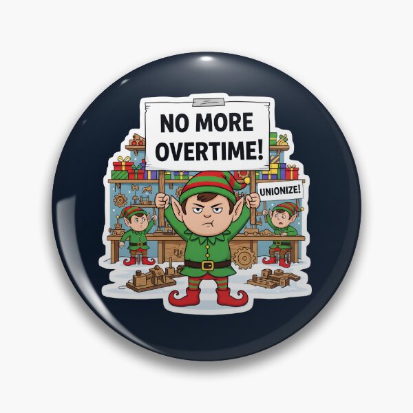 Item preview, Funny Christmas Elves On Strike designed and sold by Dakson Design - Fantasy Art.