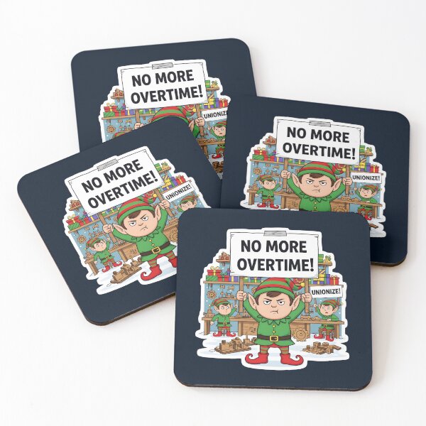 Item preview, Funny Christmas Elves On Strike designed and sold by Dakson Design - Fantasy Art.