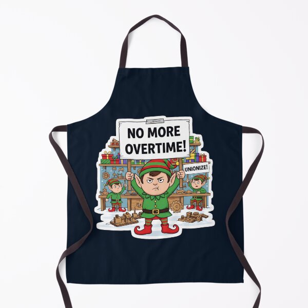 Item preview, Funny Christmas Elves On Strike designed and sold by Dakson Design - Fantasy Art.