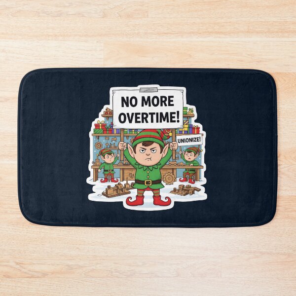 Item preview, Funny Christmas Elves On Strike designed and sold by Dakson Design - Fantasy Art.