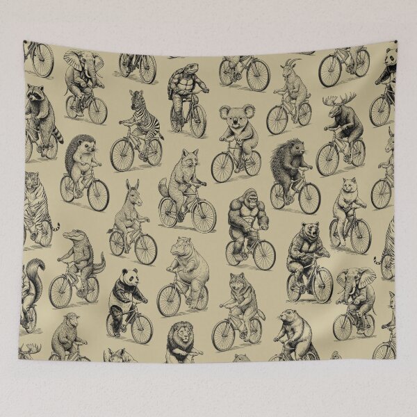 Item preview, Cycling Bicycle Cyclist Wild Animals Animal Pattern designed and sold by GrandeDuc.