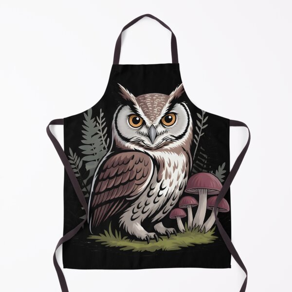 Item preview, Cottage Goth Owl with Forest Mushrooms Nature Illustration designed and sold by Karolina’s Cozy Creations.
