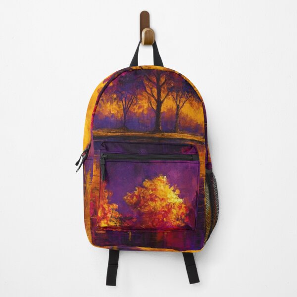 Item preview, Vibrant Moonrise Over Colorful Trees Abstract Nature Art designed and sold by Joey Santiago.