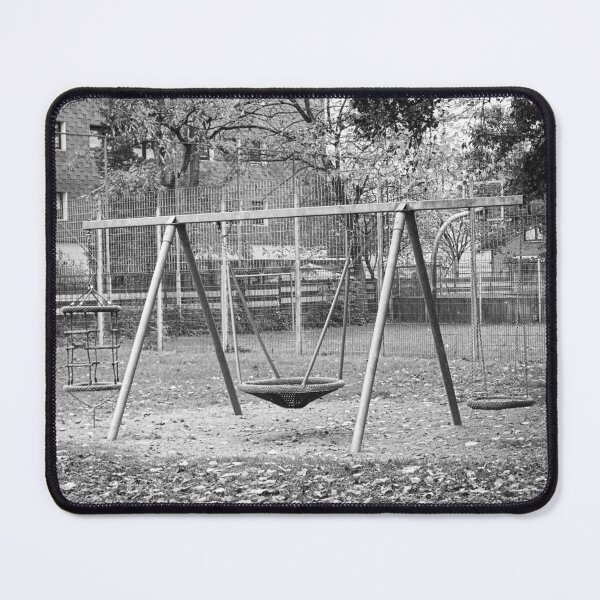 Item preview, Abandoned playground in an urban setting, black and white designed and sold by Ruhrpott2024.