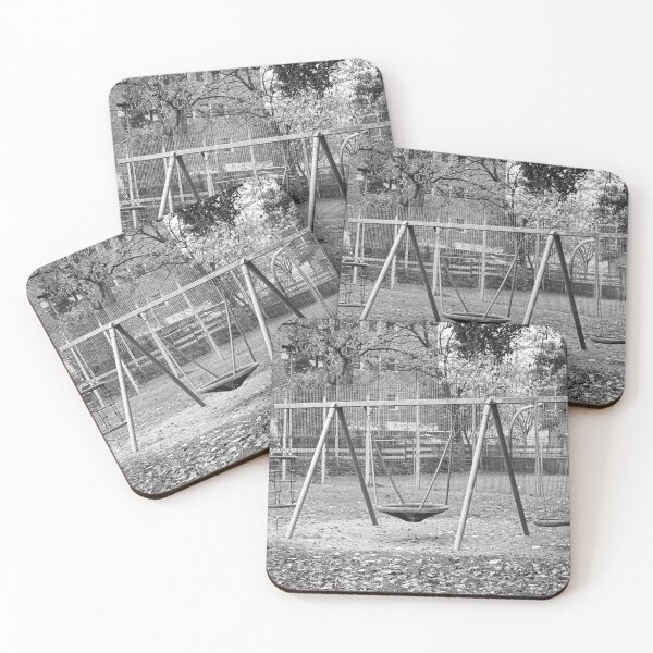 Item preview, Abandoned playground in an urban setting, black and white designed and sold by Ruhrpott2024.