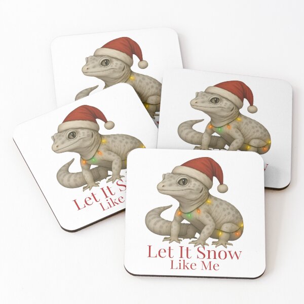 Item preview, Let It Snow Like Me – Snow Leopard Gecko Christmas designed and sold by SVALANART.