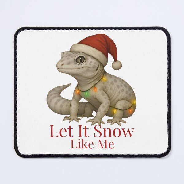 Item preview, Let It Snow Like Me – Snow Leopard Gecko Christmas designed and sold by SVALANART.