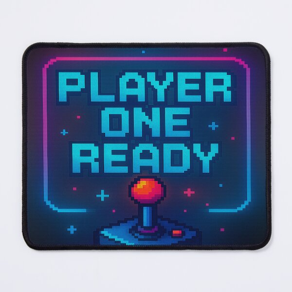 Item preview, Player One Ready - Retro Neon Pixel Art designed and sold by FitButFunny.