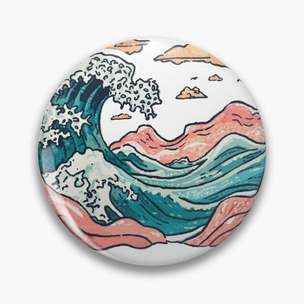 Item preview, Retro Ocean Wave Illustration – Vintage Surf Art Landscape designed and sold by MindLena.