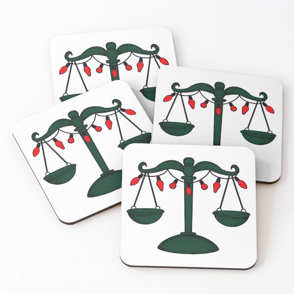 Item preview, Scales of Justice Christmas Lights – Red | Festive Law Holiday Sticker designed and sold by MagicMe-JD.