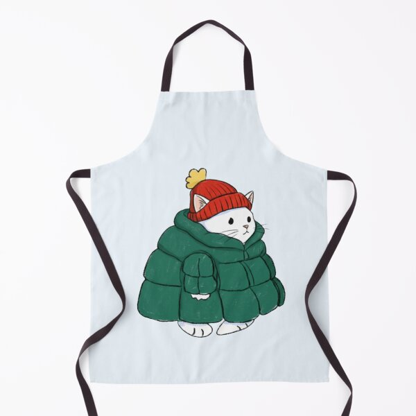 Item preview, Puffer Jacket White Kitten Green designed and sold by trutut.