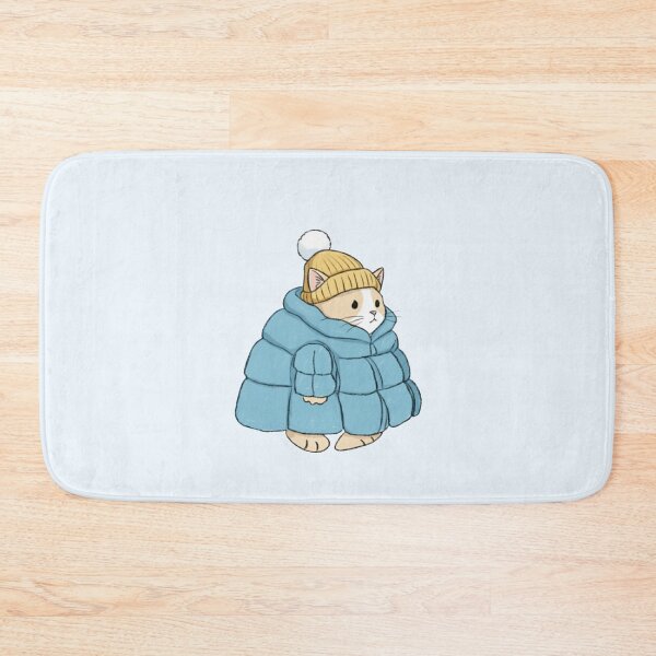 Item preview, Puffer Jacket White Kitten Blue designed and sold by trutut.