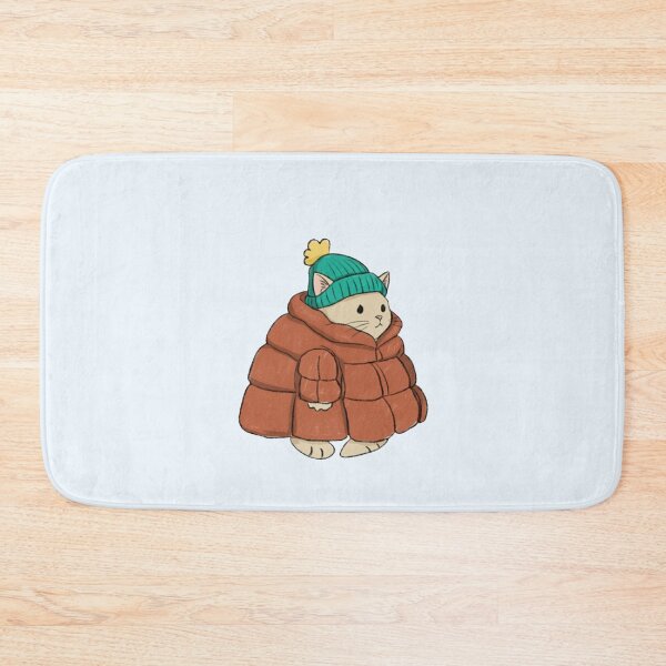 Item preview, Puffer Jacket White Kitten Orange designed and sold by trutut.