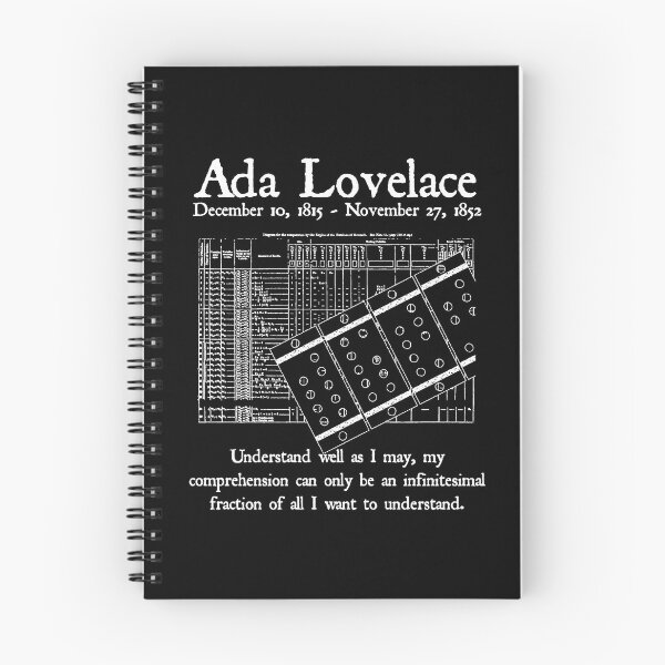 Item preview, Nerdy Vintage Ada Lovelace Understand Well as I May Math Science Teacher White Text designed and sold by MathWare MathClips.