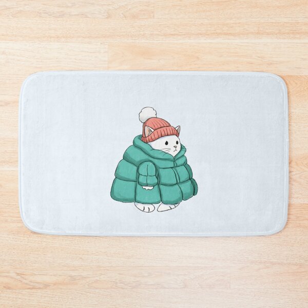 Item preview, Puffer Jacket White Kitten Blue designed and sold by trutut.