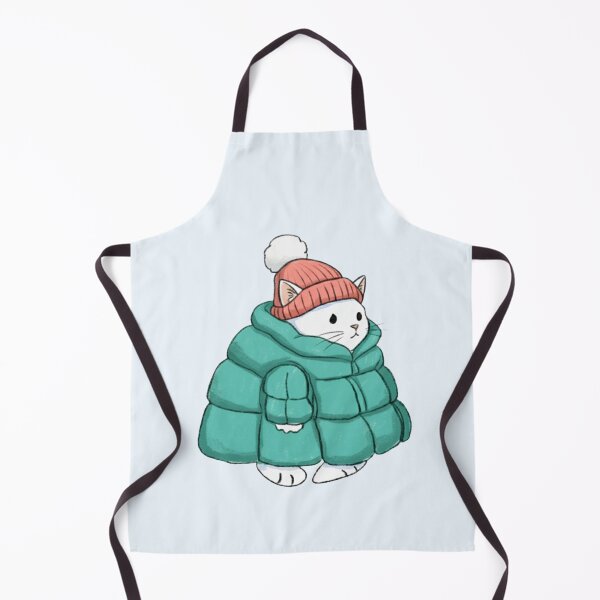 Item preview, Puffer Jacket White Kitten Blue designed and sold by trutut.