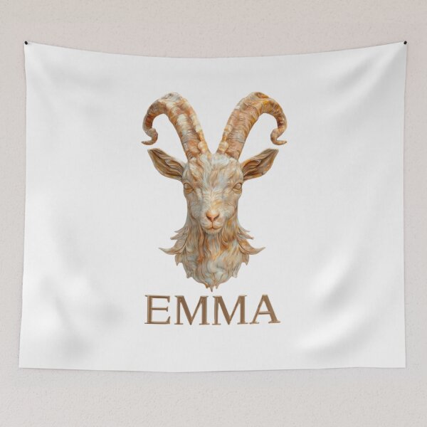 Item preview, Emma – 3D Capricorn Goat Head Illustration designed and sold by AlexLineArt.