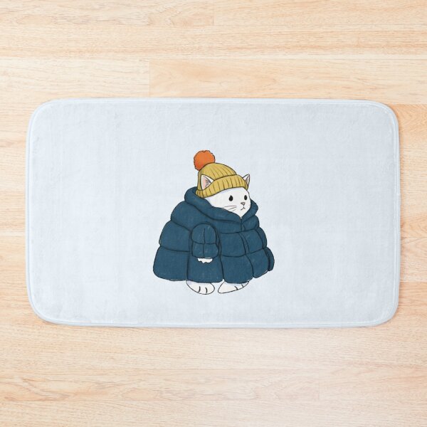 Item preview, Puffer Jacket White Kitten Blue designed and sold by trutut.