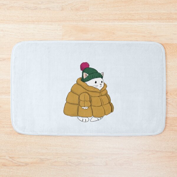 Item preview, Puffer Jacket White Kitten Yellow designed and sold by trutut.