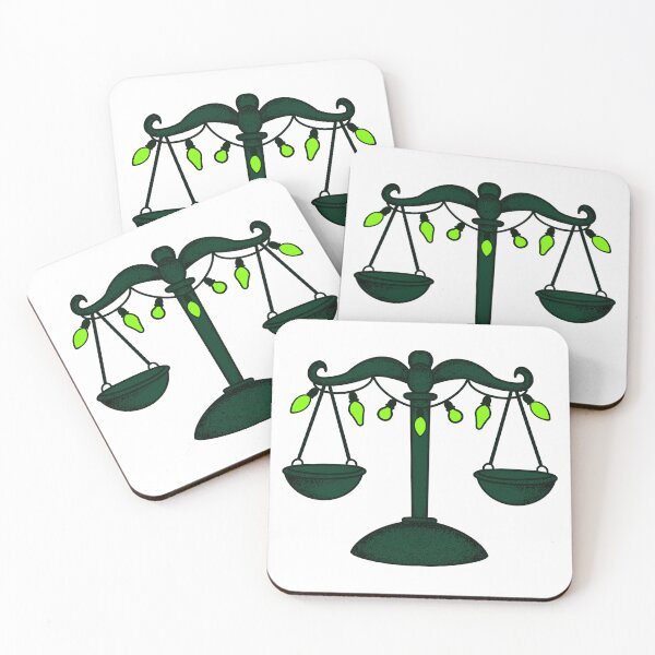 Item preview, Scales of Justice Christmas Lights – Green | Legal Holiday Sticker designed and sold by MagicMe-JD.