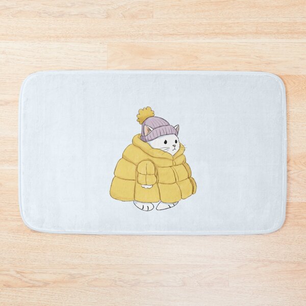 Item preview, Puffer Jacket White Kitten Yellow designed and sold by trutut.