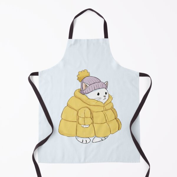 Item preview, Puffer Jacket White Kitten Yellow designed and sold by trutut.
