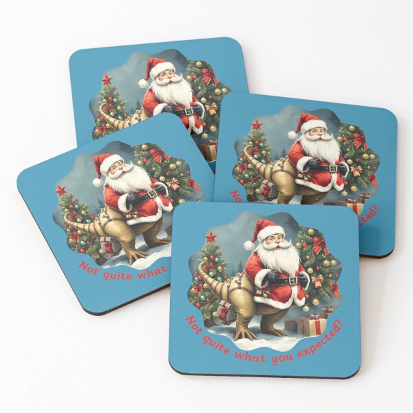 Item preview, Funny Dinosaur Santa Surprise – “Not Quite What You Expected?” Christmas Design - BLUE designed and sold by PAPIRO SIGLO XXI.