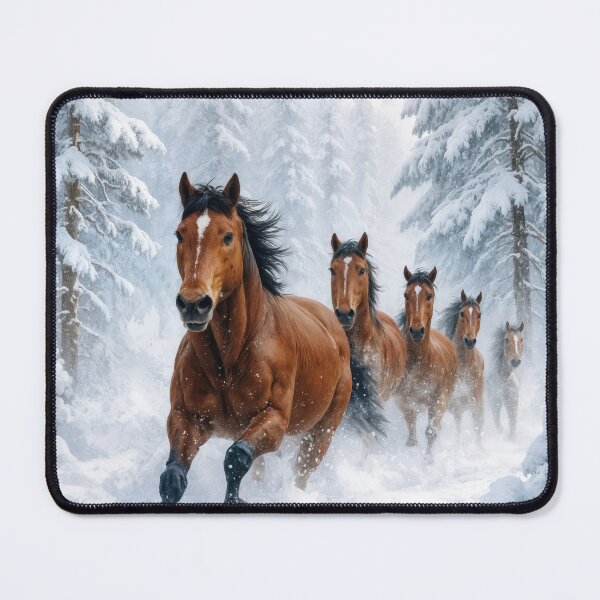 Item preview, Herd of Horses Running Through a Snowy Forest designed and sold by Maria Dryfhout.