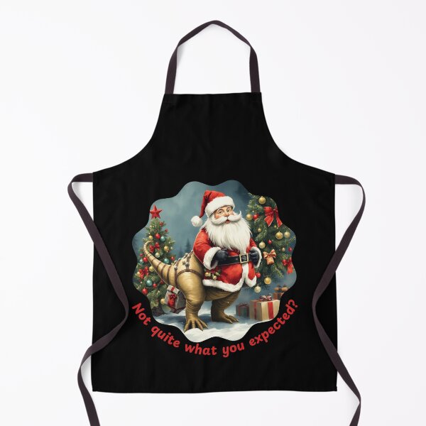 Item preview, Funny Dinosaur Santa Surprise – “Not Quite What You Expected?” Christmas Design - BLACK designed and sold by PAPIRO SIGLO XXI.