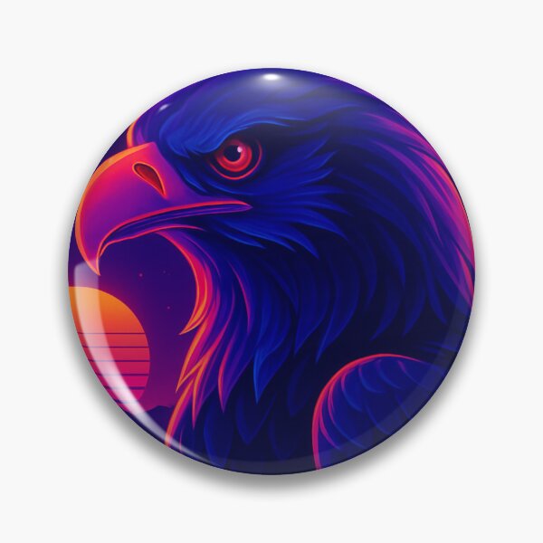 Item preview, Neon Eagle Vaporwave Retro Bird Art designed and sold by GolabMagic.