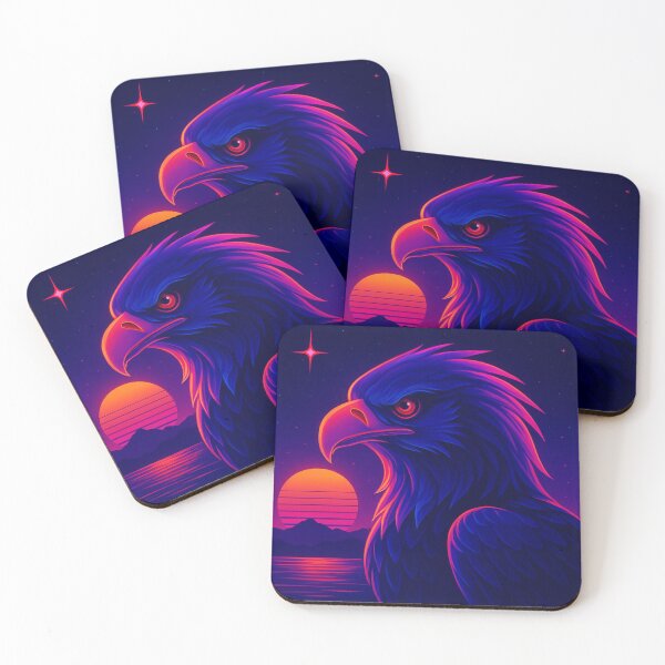 Item preview, Neon Eagle Vaporwave Retro Bird Art designed and sold by GolabMagic.