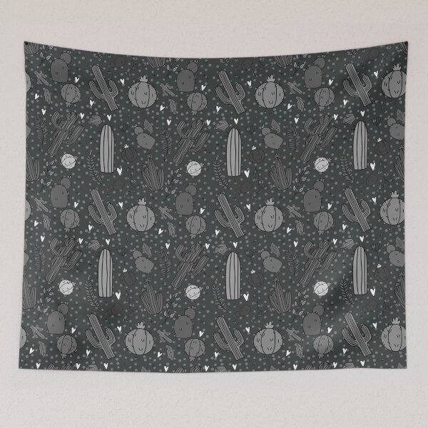Item preview, Greyscale Cactus Pattern – Minimal Desert Line Art Design designed and sold by annebmeadows.