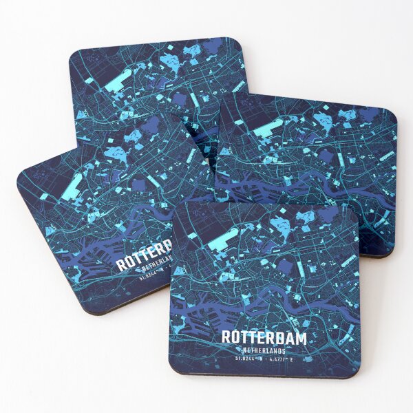 Item preview, Rotterdam Midnight City Map designed and sold by HomeLivingCo.